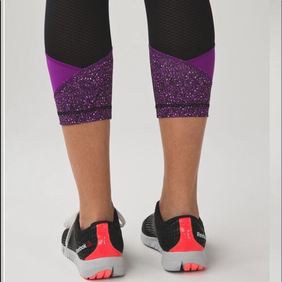 Lululemon Pace Rival Running Crop 22” Leggings Tender Violet Purple Black 4 - Picture 13 of 16
